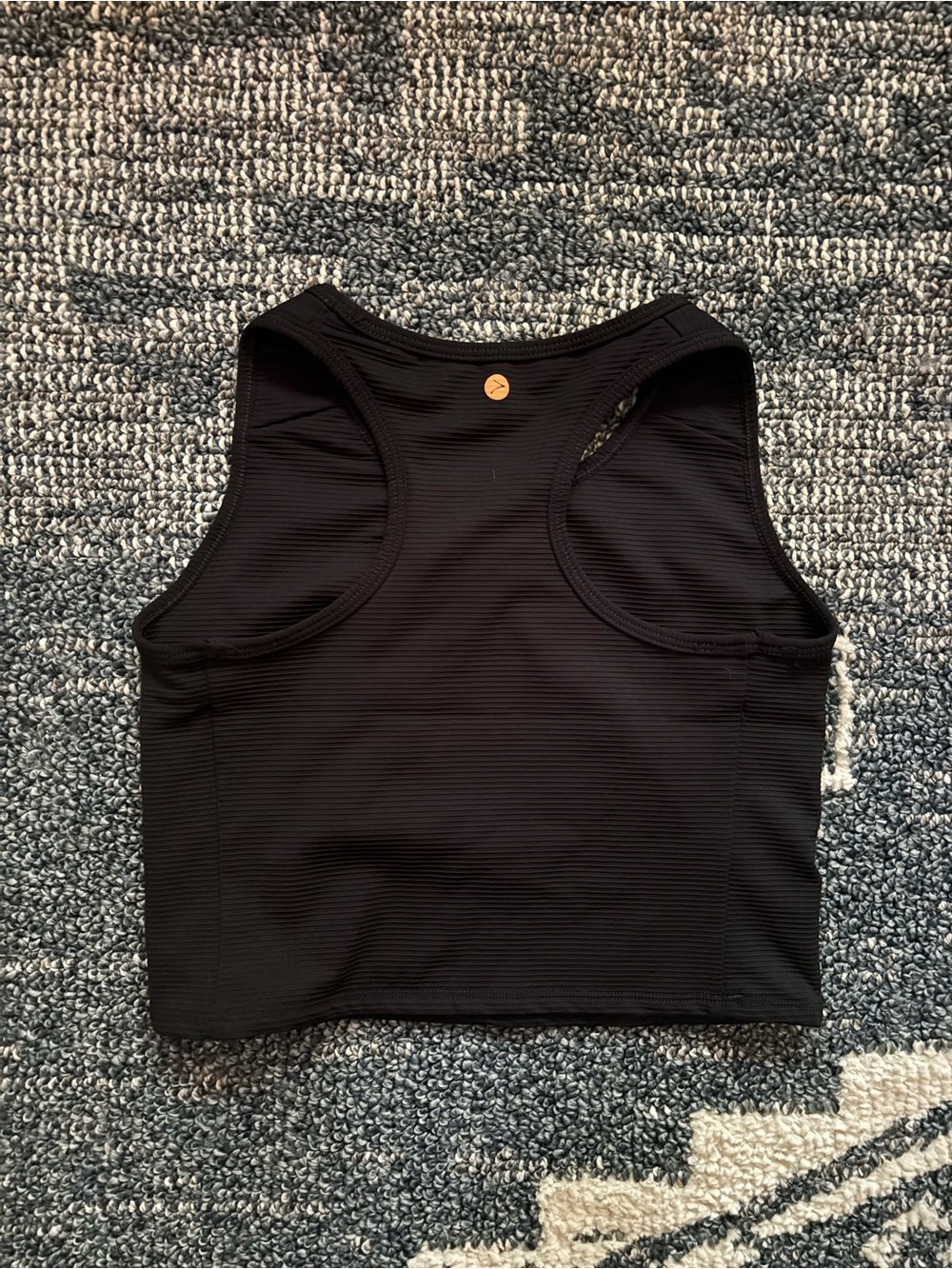 Ecco Black Ribbed Tank Crop Top - Picture 2 of 3